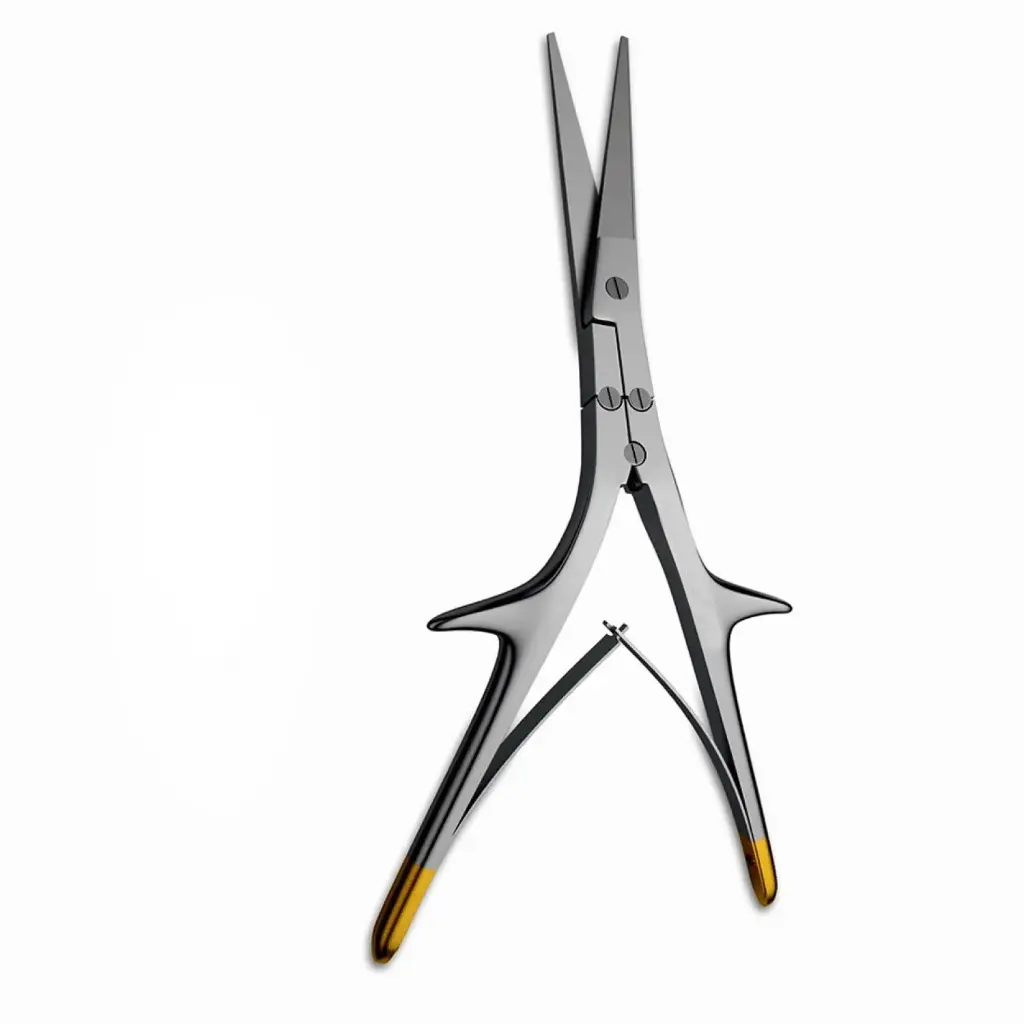 Gorney's 21cm Angled Serrated TC Scissors - Ideal for Turbinate Procedures 