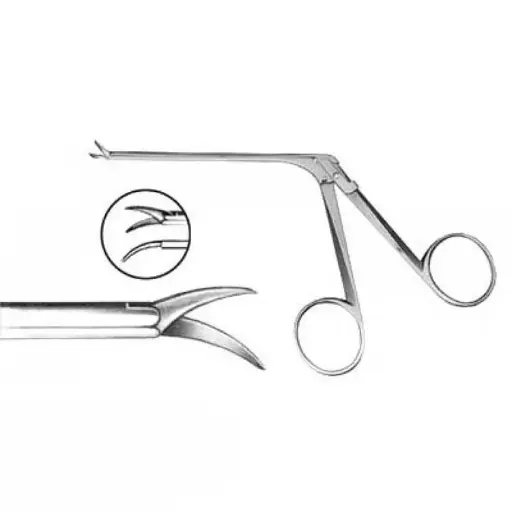 Shea Micro-Ear Scissors, 2.4 X 1.6 X 7.0mm, Curved Left 