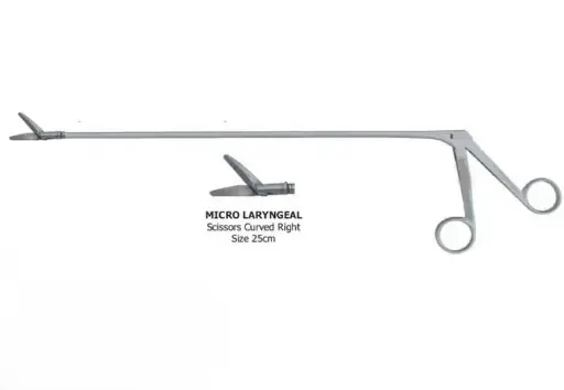 Micro Laryngeal Scissors Curved Right 