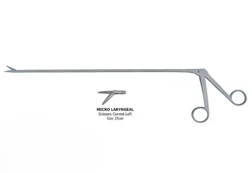 Micro Laryngeal Scissors Curved Left 