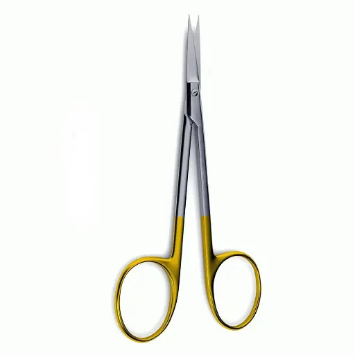 Iris Scissors with TC Serrated Blades - 11.4 cm 