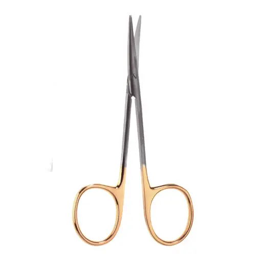 Strabismus Scissors 11.4 cm - Serrated TC Blunt Tips 