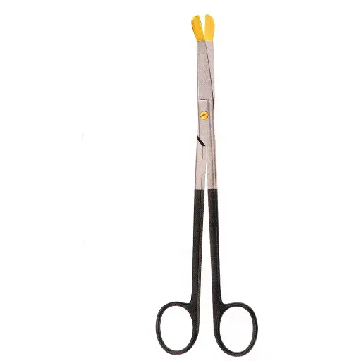 Solz Gold Tip Scissors 8" - Curved Slight Bevel on Shank, TC 