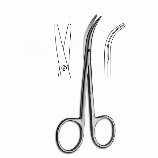 Fomon Lower Lateral Cartilage Scissors 14cm - Strongly Curved
